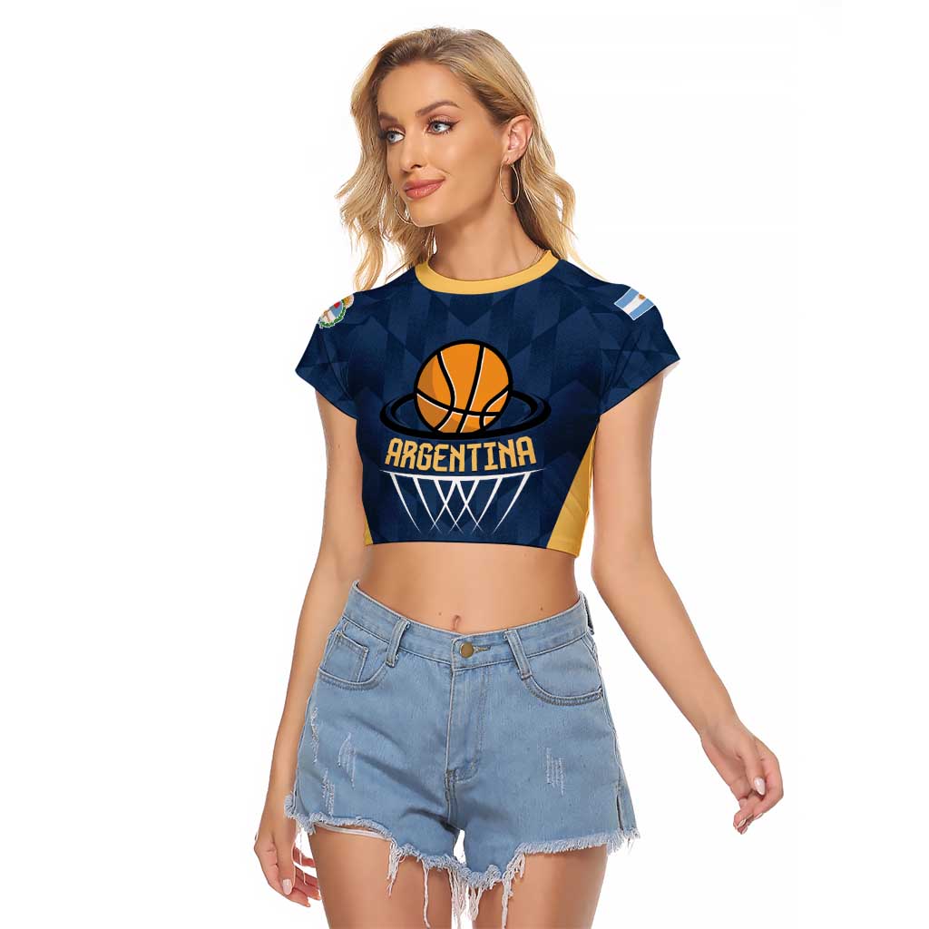 Argentina Basketball Custom Raglan Cropped T Shirt Go El Alma Argentina