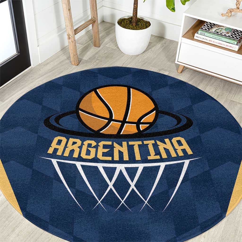 Argentina Basketball Round Carpet Go El Alma Argentina