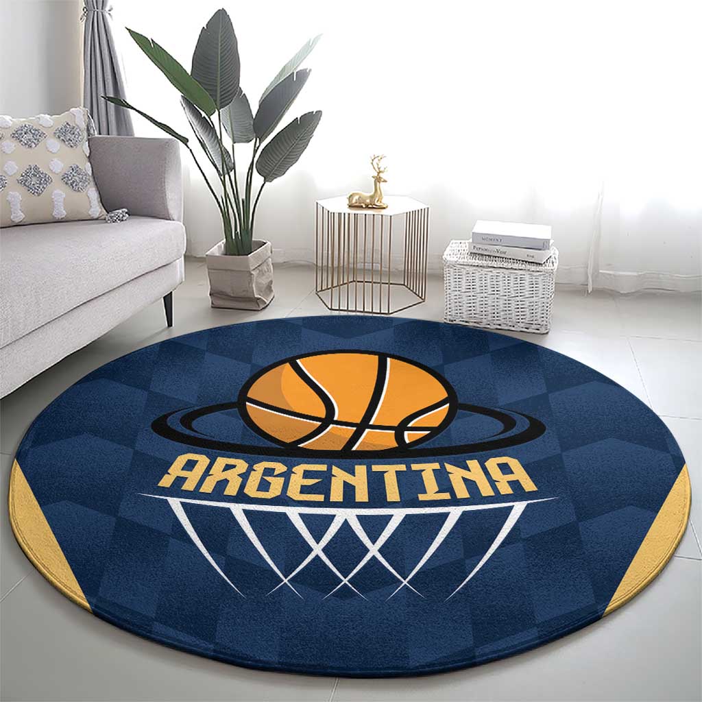 Argentina Basketball Round Carpet Go El Alma Argentina