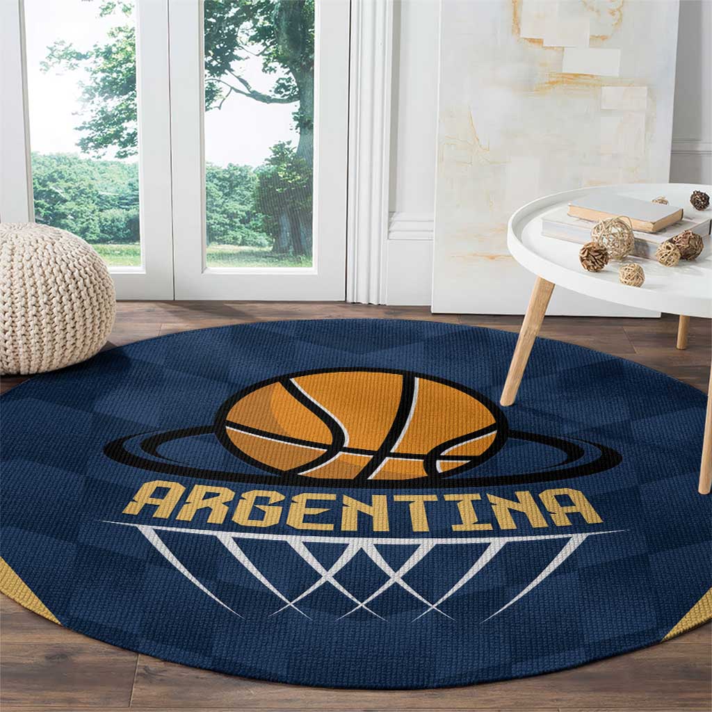 Argentina Basketball Round Carpet Go El Alma Argentina