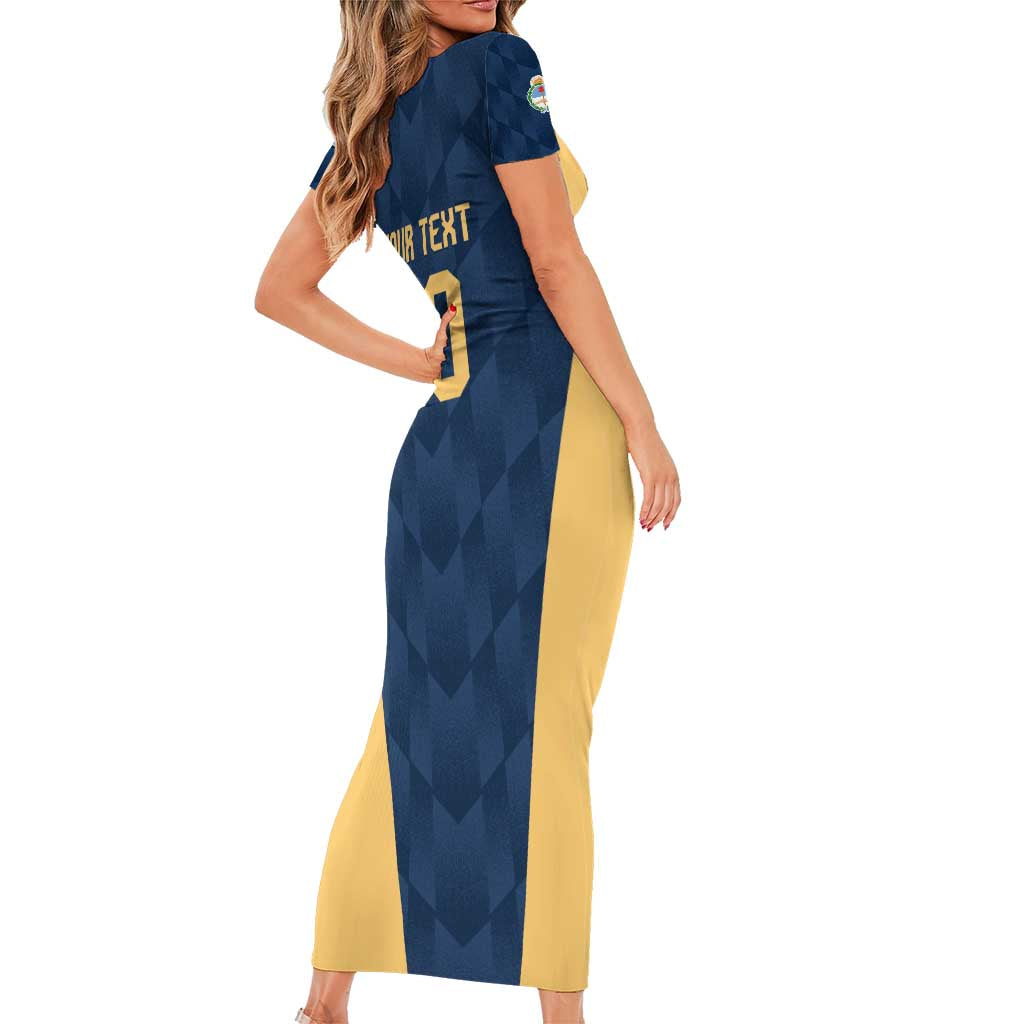 Argentina Basketball Custom Short Sleeve Bodycon Dress Go El Alma Argentina