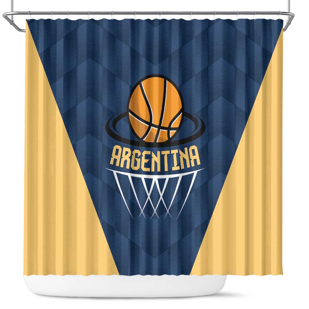 Argentina Basketball Shower Curtain Go El Alma Argentina