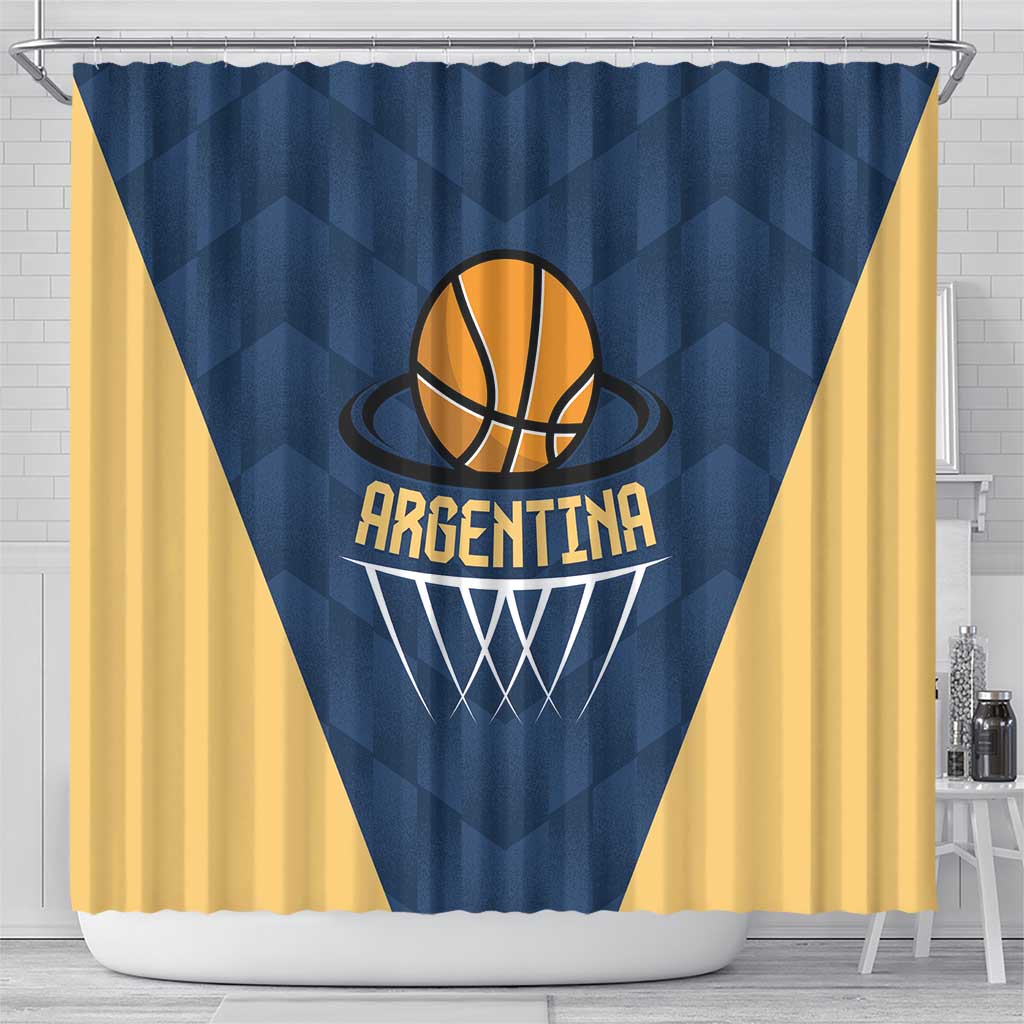 Argentina Basketball Shower Curtain Go El Alma Argentina