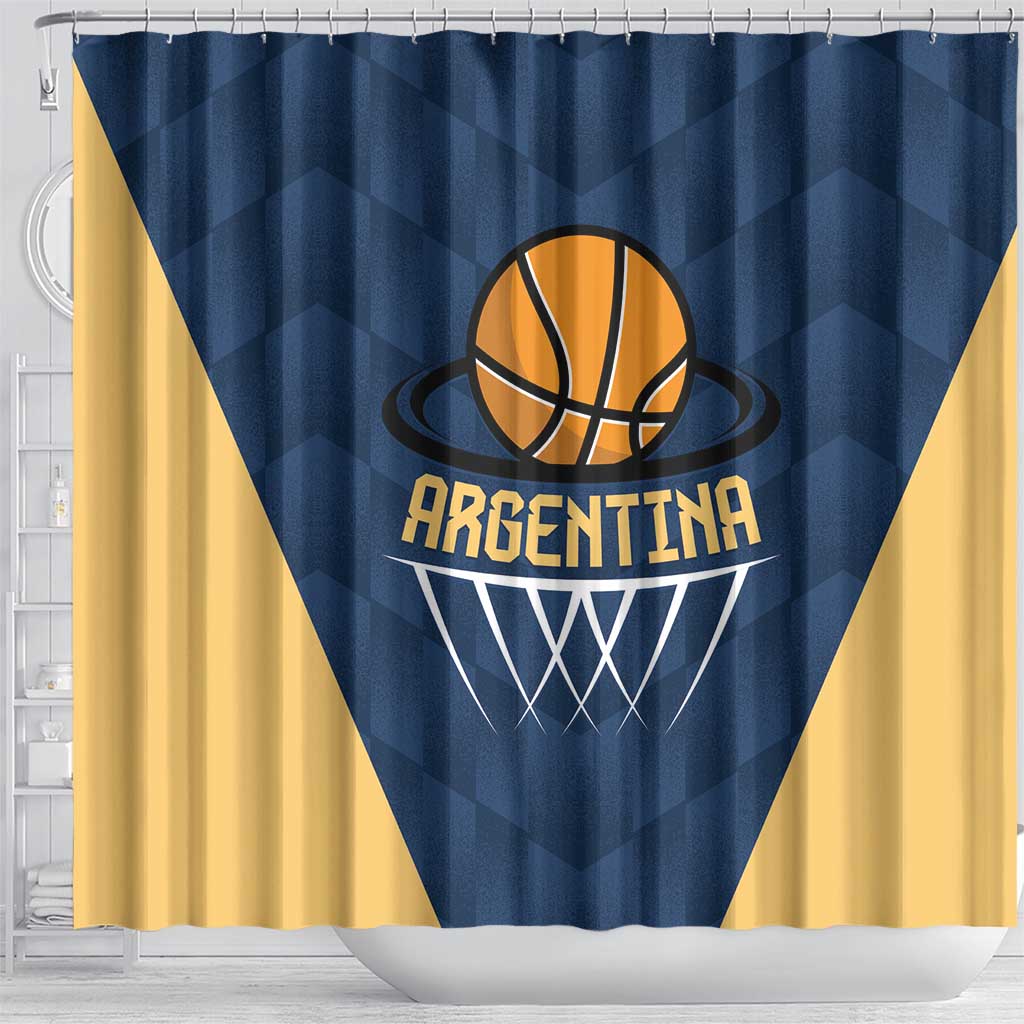 Argentina Basketball Shower Curtain Go El Alma Argentina