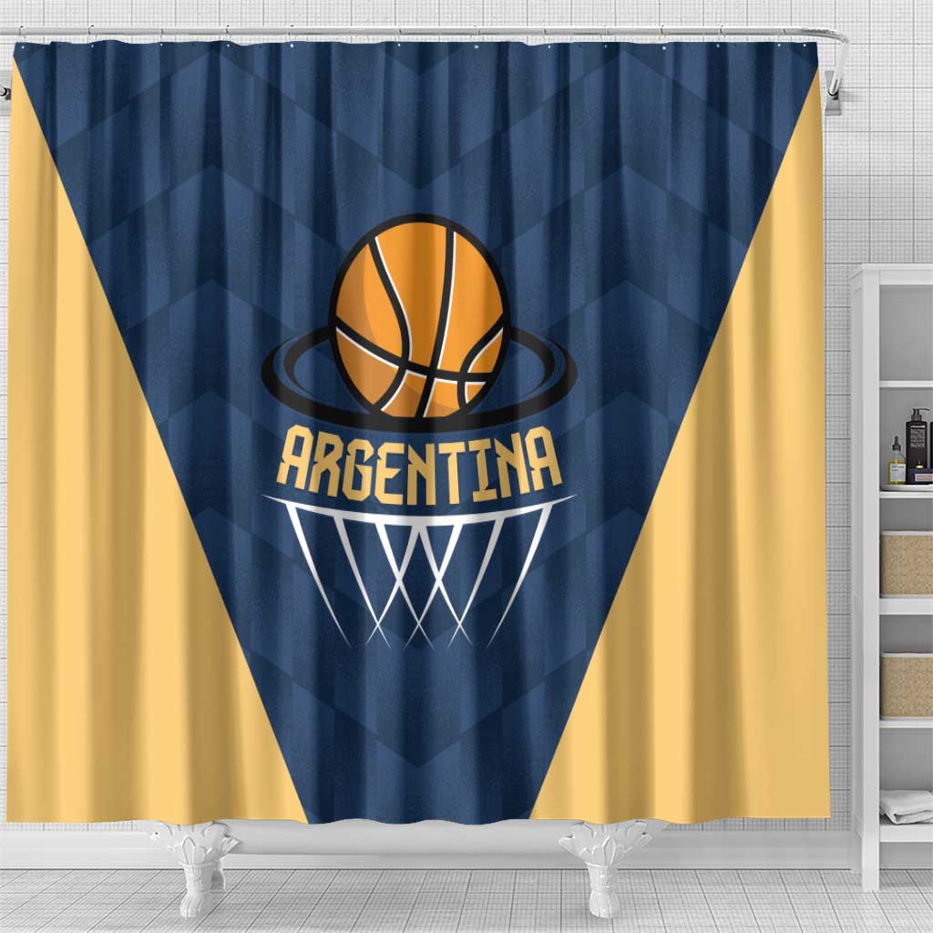 Argentina Basketball Shower Curtain Go El Alma Argentina