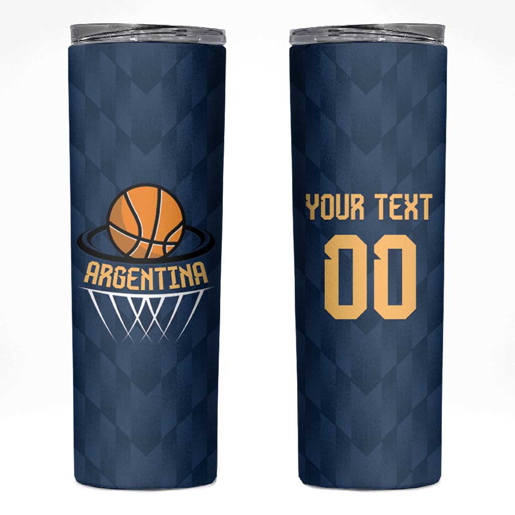 Argentina Basketball Custom Skinny Tumbler Go El Alma Argentina