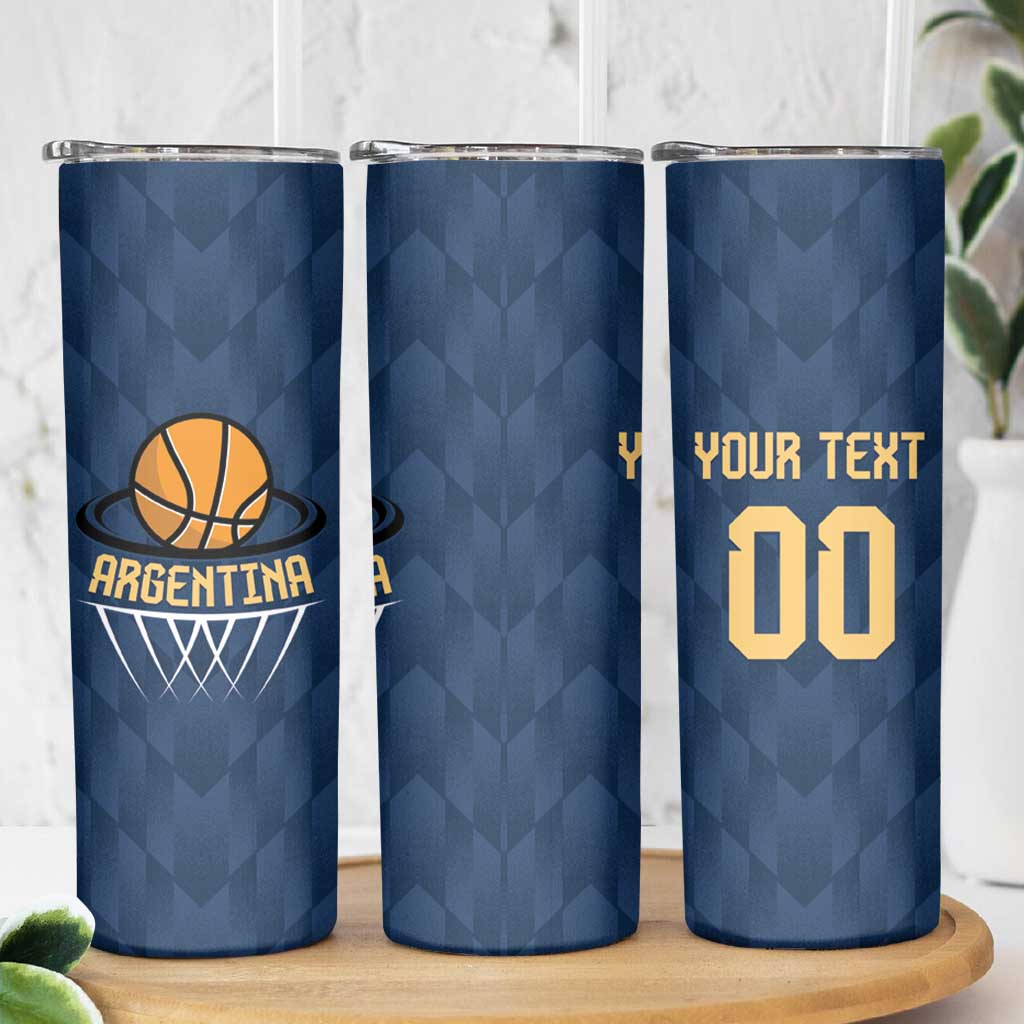 Argentina Basketball Custom Skinny Tumbler Go El Alma Argentina