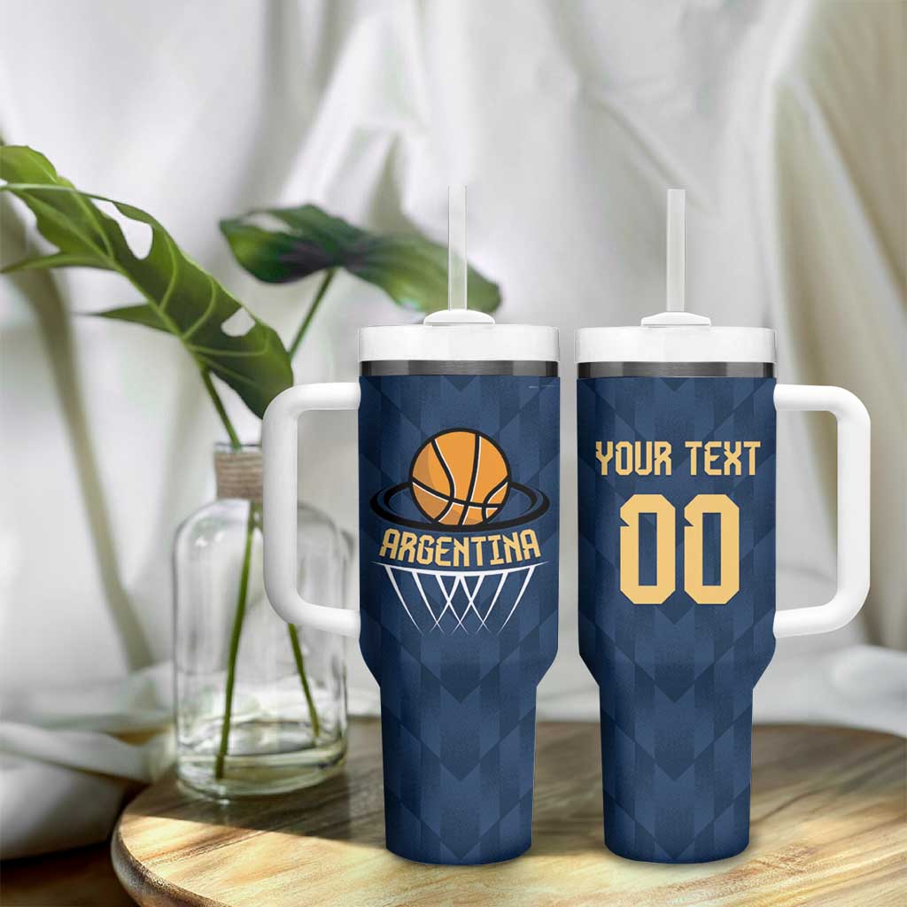 Argentina Basketball Custom Tumbler With Handle Go El Alma Argentina