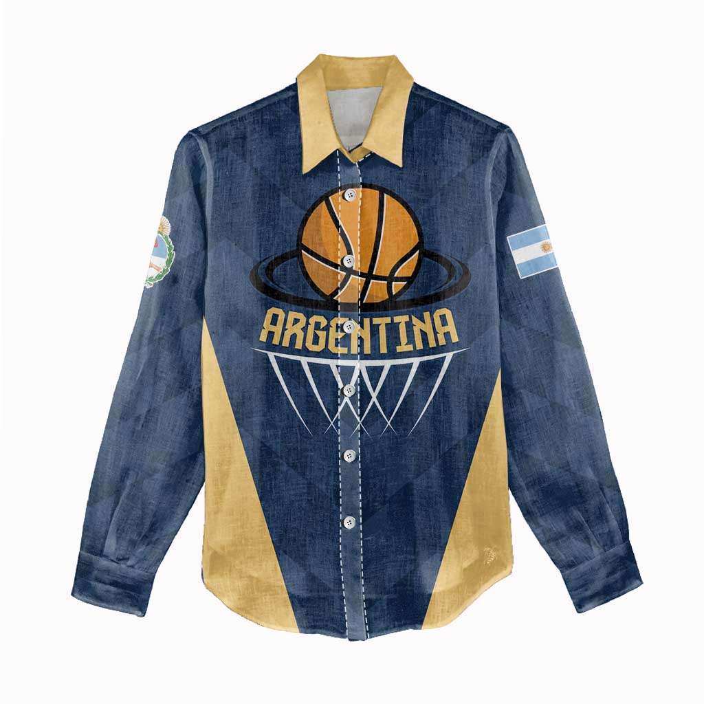 Argentina Basketball Custom Women Casual Shirt Go El Alma Argentina