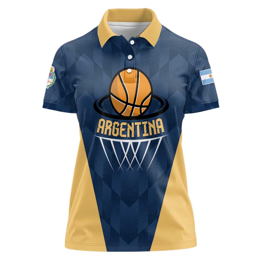 Argentina Basketball Custom Women Polo Shirt Go El Alma Argentina