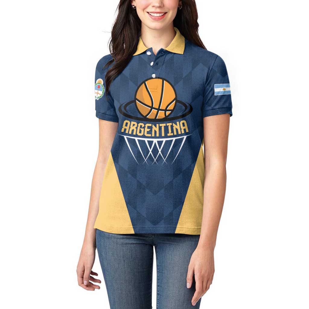 Argentina Basketball Custom Women Polo Shirt Go El Alma Argentina