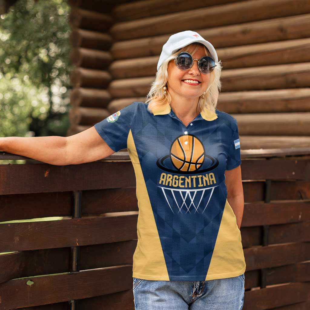 Argentina Basketball Custom Women Polo Shirt Go El Alma Argentina
