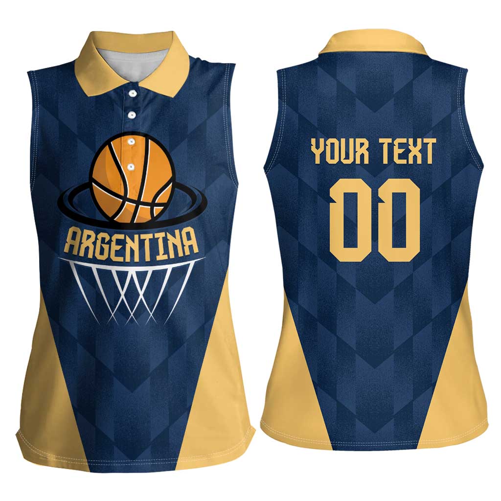 Argentina Basketball Custom Women Sleeveless Polo Shirt Go El Alma Argentina