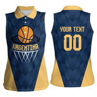 Argentina Basketball Custom Women Sleeveless Polo Shirt Go El Alma Argentina
