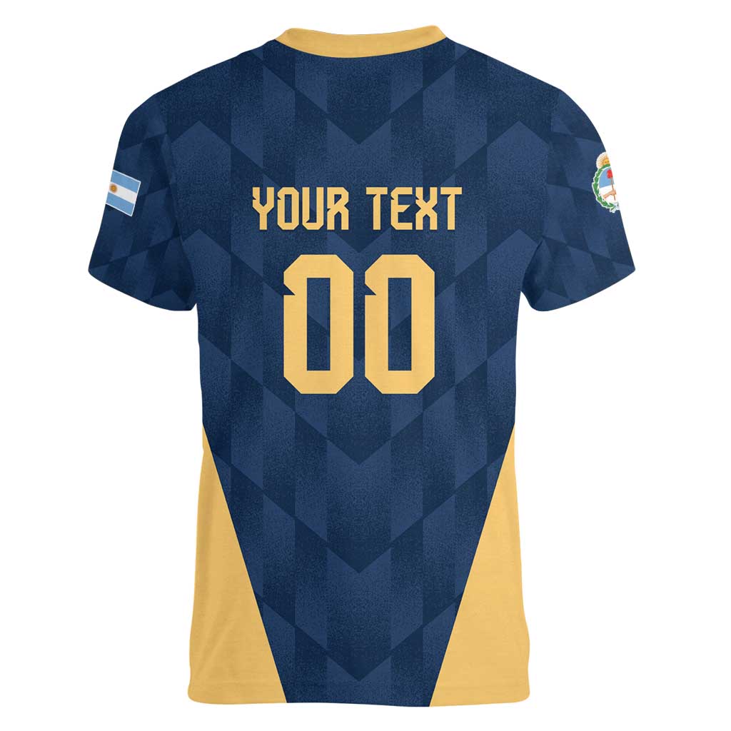 Argentina Basketball Custom Women V-Neck T-Shirt Go El Alma Argentina