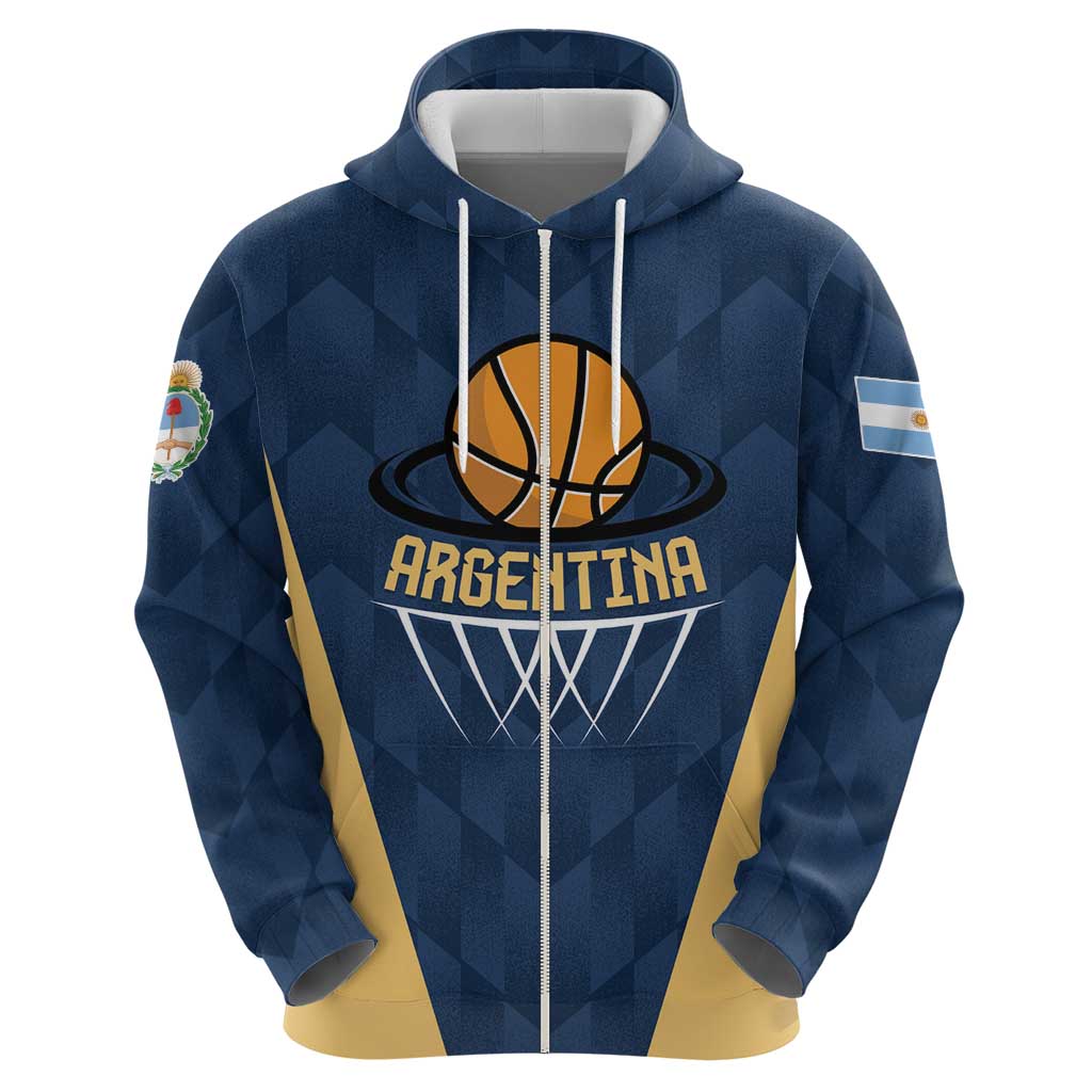 Argentina Basketball Custom Zip Hoodie Go El Alma Argentina