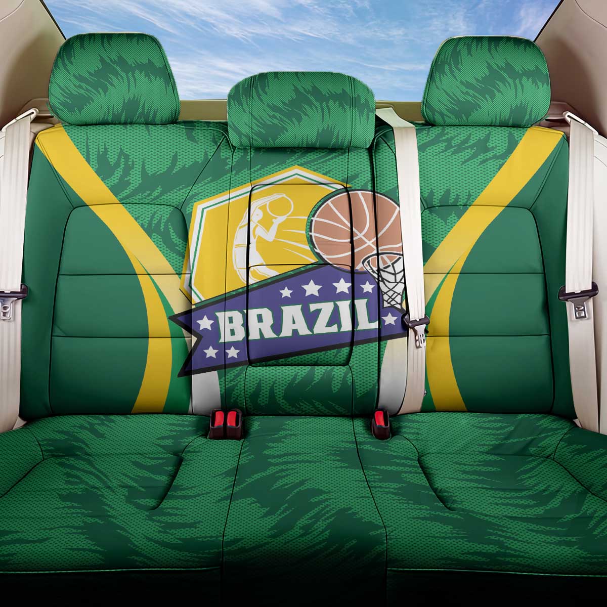 Brazil Basketball Back Car Seat Cover Come On Brasil Cariocas