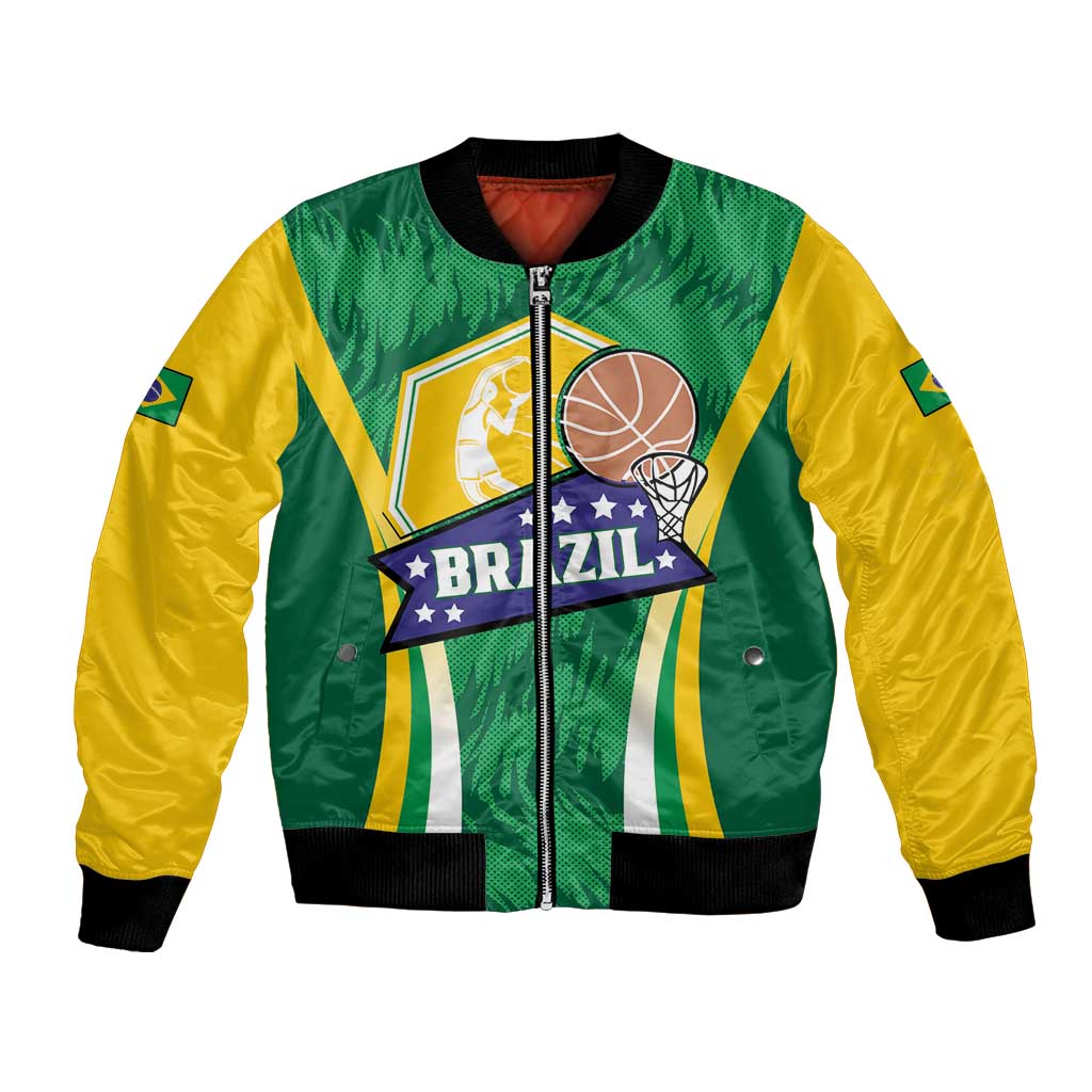 Brazil Basketball Custom Bomber Jacket Come On Brasil Cariocas