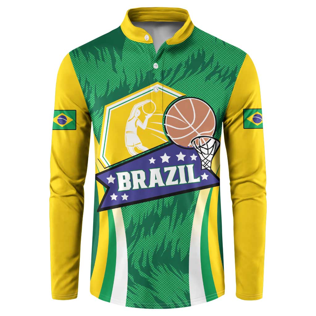 Brazil Basketball Custom Button Sweatshirt Come On Brasil Cariocas