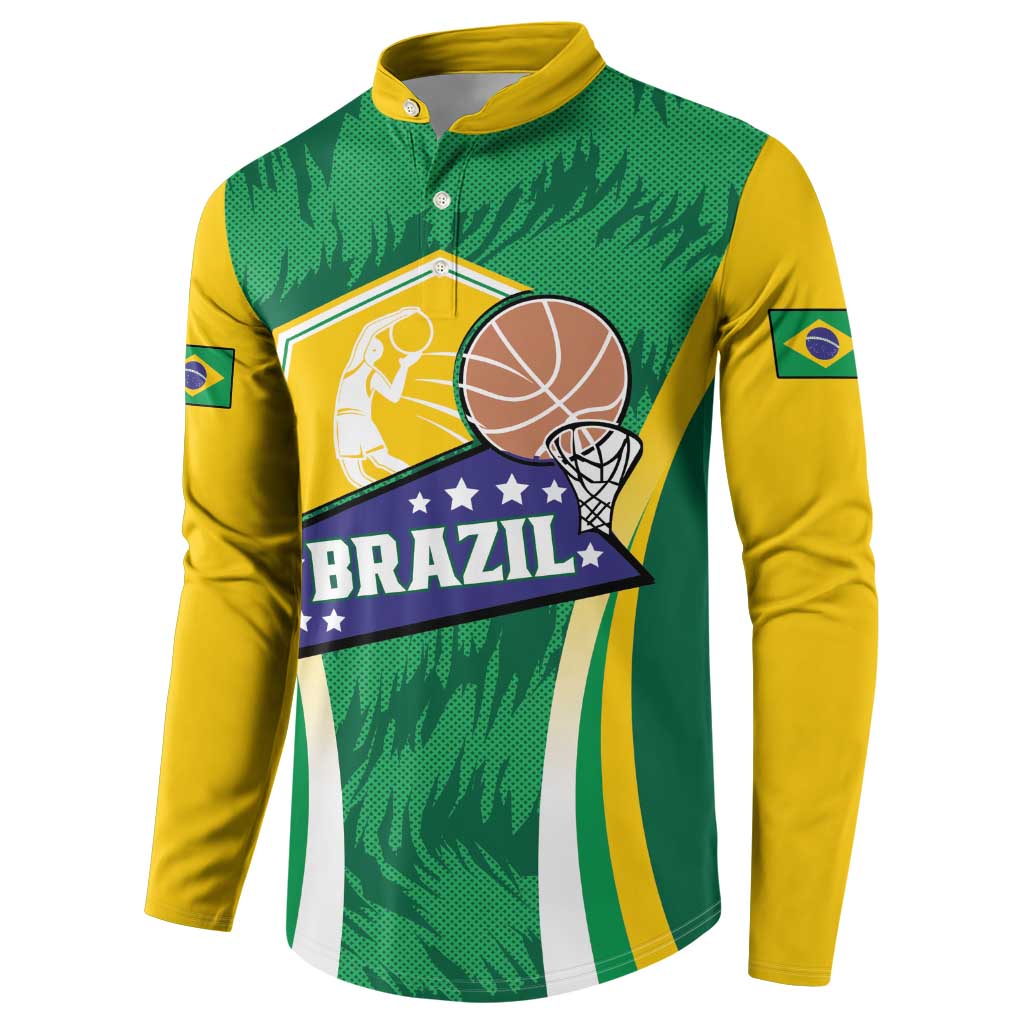 Brazil Basketball Custom Button Sweatshirt Come On Brasil Cariocas