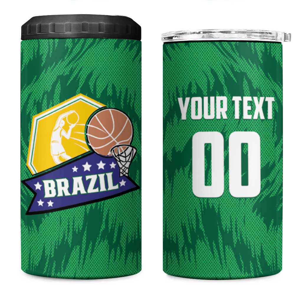 Brazil Basketball Custom 4 in 1 Can Cooler Tumbler Come On Brasil Cariocas