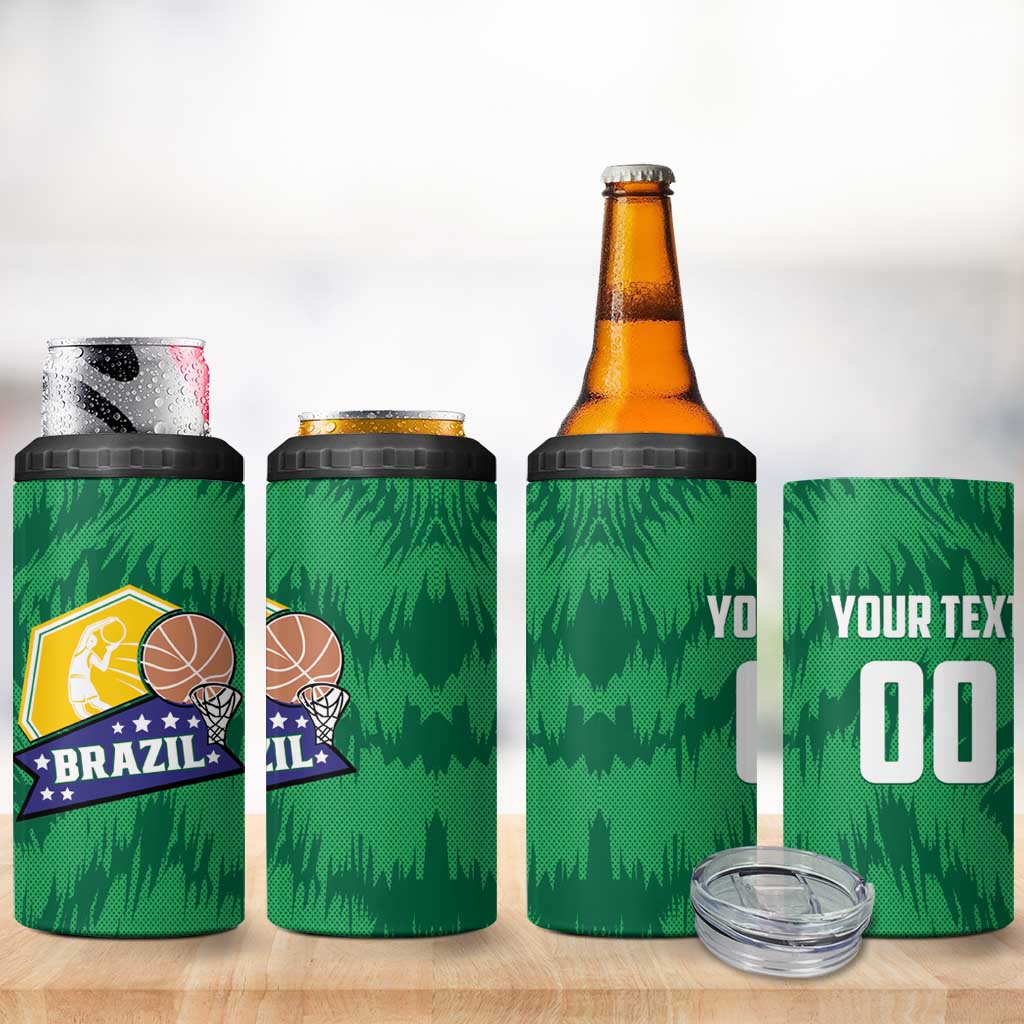 Brazil Basketball Custom 4 in 1 Can Cooler Tumbler Come On Brasil Cariocas