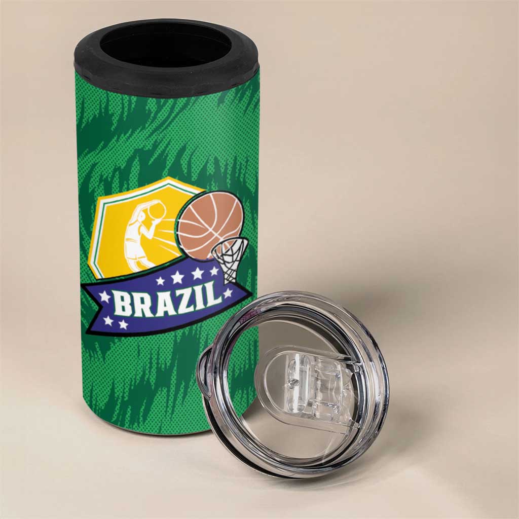 Brazil Basketball Custom 4 in 1 Can Cooler Tumbler Come On Brasil Cariocas