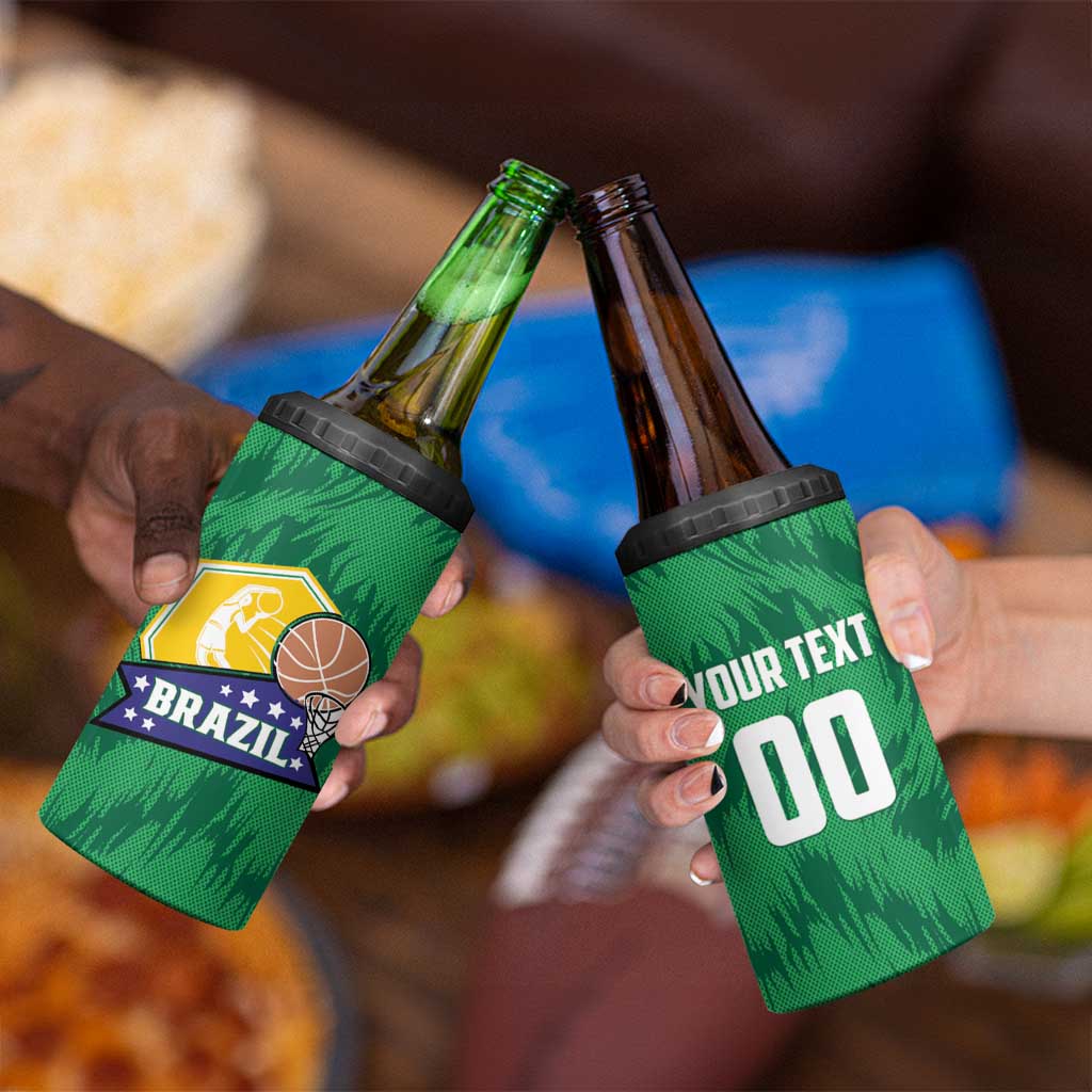 Brazil Basketball Custom 4 in 1 Can Cooler Tumbler Come On Brasil Cariocas
