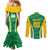 Brazil Basketball Custom Couples Matching Mermaid Dress and Long Sleeve Button Shirt Come On Brasil Cariocas