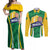 Brazil Basketball Custom Couples Matching Off Shoulder Maxi Dress and Long Sleeve Button Shirt Come On Brasil Cariocas
