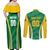 Brazil Basketball Custom Couples Matching Off Shoulder Maxi Dress and Long Sleeve Button Shirt Come On Brasil Cariocas