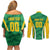 Brazil Basketball Custom Couples Matching Off Shoulder Short Dress and Long Sleeve Button Shirt Come On Brasil Cariocas