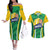 Brazil Basketball Custom Couples Matching Off The Shoulder Long Sleeve Dress and Hawaiian Shirt Come On Brasil Cariocas