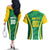 Brazil Basketball Custom Couples Matching Off The Shoulder Long Sleeve Dress and Hawaiian Shirt Come On Brasil Cariocas