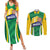 Brazil Basketball Custom Couples Matching Summer Maxi Dress and Long Sleeve Button Shirt Come On Brasil Cariocas