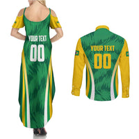 Brazil Basketball Custom Couples Matching Summer Maxi Dress and Long Sleeve Button Shirt Come On Brasil Cariocas