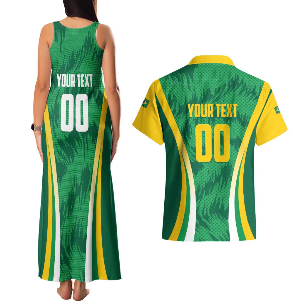 Brazil Basketball Custom Couples Matching Tank Maxi Dress and Hawaiian Shirt Come On Brasil Cariocas