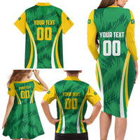 Brazil Basketball Custom Family Matching Long Sleeve Bodycon Dress and Hawaiian Shirt Come On Brasil Cariocas