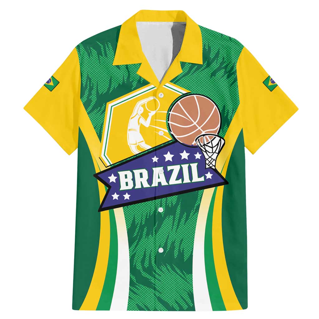 Brazil Basketball Custom Family Matching Mermaid Dress and Hawaiian Shirt Come On Brasil Cariocas