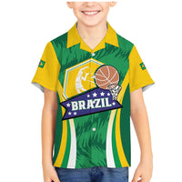 Brazil Basketball Custom Family Matching Mermaid Dress and Hawaiian Shirt Come On Brasil Cariocas