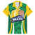 Brazil Basketball Custom Family Matching Off The Shoulder Long Sleeve Dress and Hawaiian Shirt Come On Brasil Cariocas