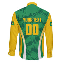 Brazil Basketball Custom Family Matching Off The Shoulder Long Sleeve Dress and Hawaiian Shirt Come On Brasil Cariocas