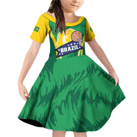 Brazil Basketball Custom Family Matching Off Shoulder Short Dress and Hawaiian Shirt Come On Brasil Cariocas