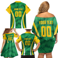 Brazil Basketball Custom Family Matching Off Shoulder Short Dress and Hawaiian Shirt Come On Brasil Cariocas