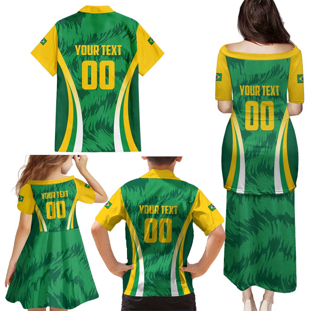 Brazil Basketball Custom Family Matching Puletasi and Hawaiian Shirt Come On Brasil Cariocas