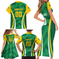 Brazil Basketball Custom Family Matching Short Sleeve Bodycon Dress and Hawaiian Shirt Come On Brasil Cariocas