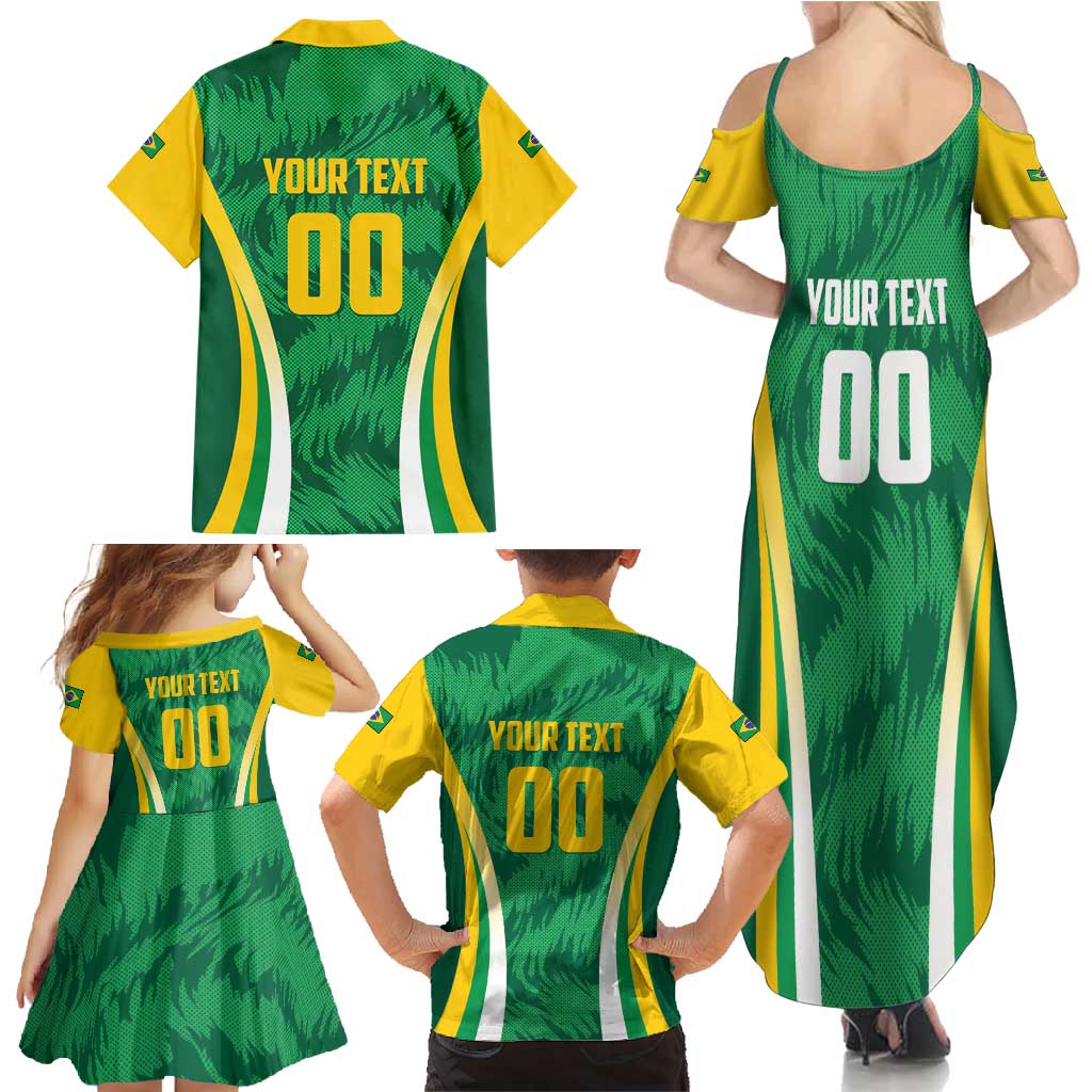 Brazil Basketball Custom Family Matching Summer Maxi Dress and Hawaiian Shirt Come On Brasil Cariocas