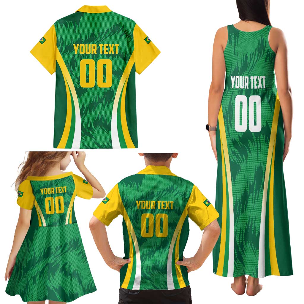 Brazil Basketball Custom Family Matching Tank Maxi Dress and Hawaiian Shirt Come On Brasil Cariocas