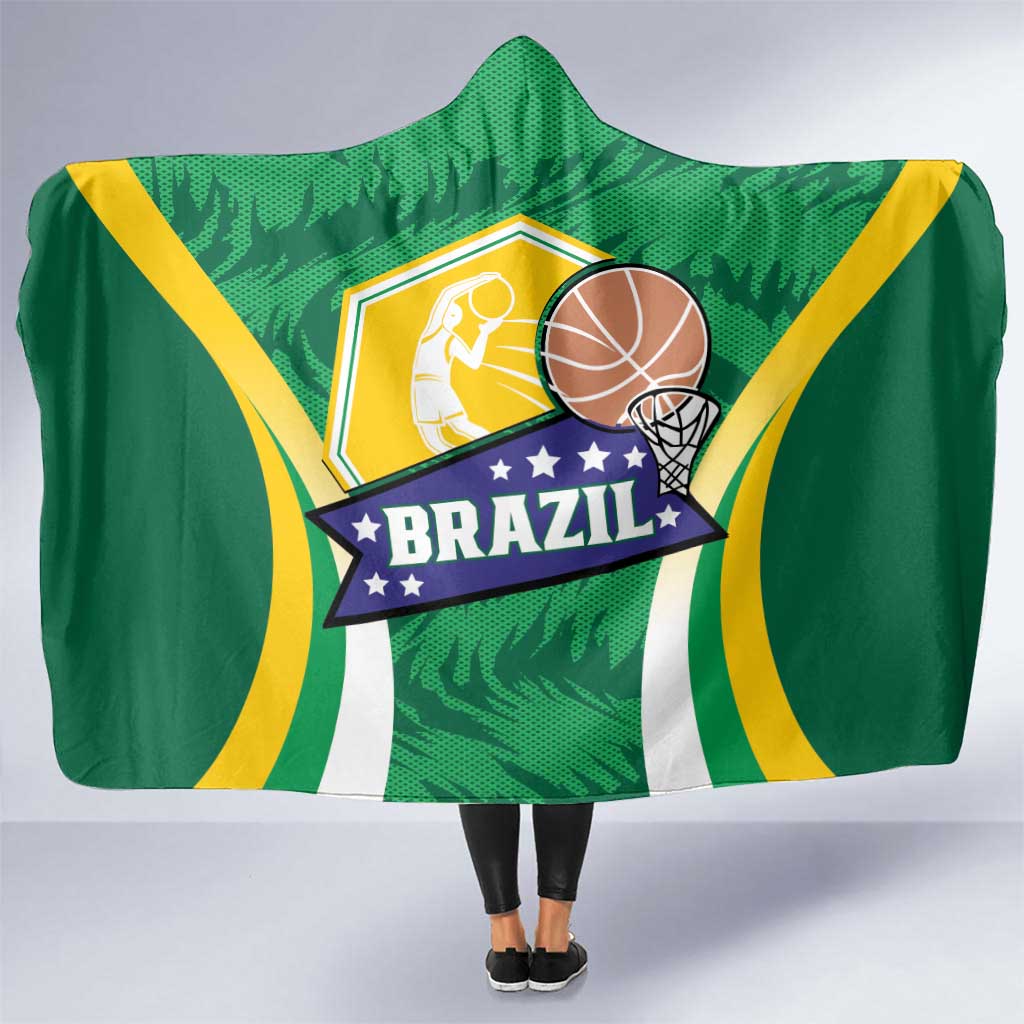 Brazil Basketball Hooded Blanket Come On Brasil Cariocas