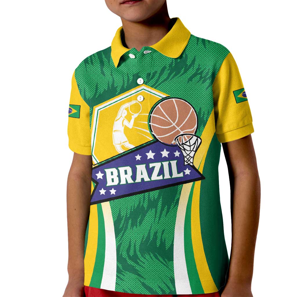Brazil Basketball Custom Kid Polo Shirt Come On Brasil Cariocas